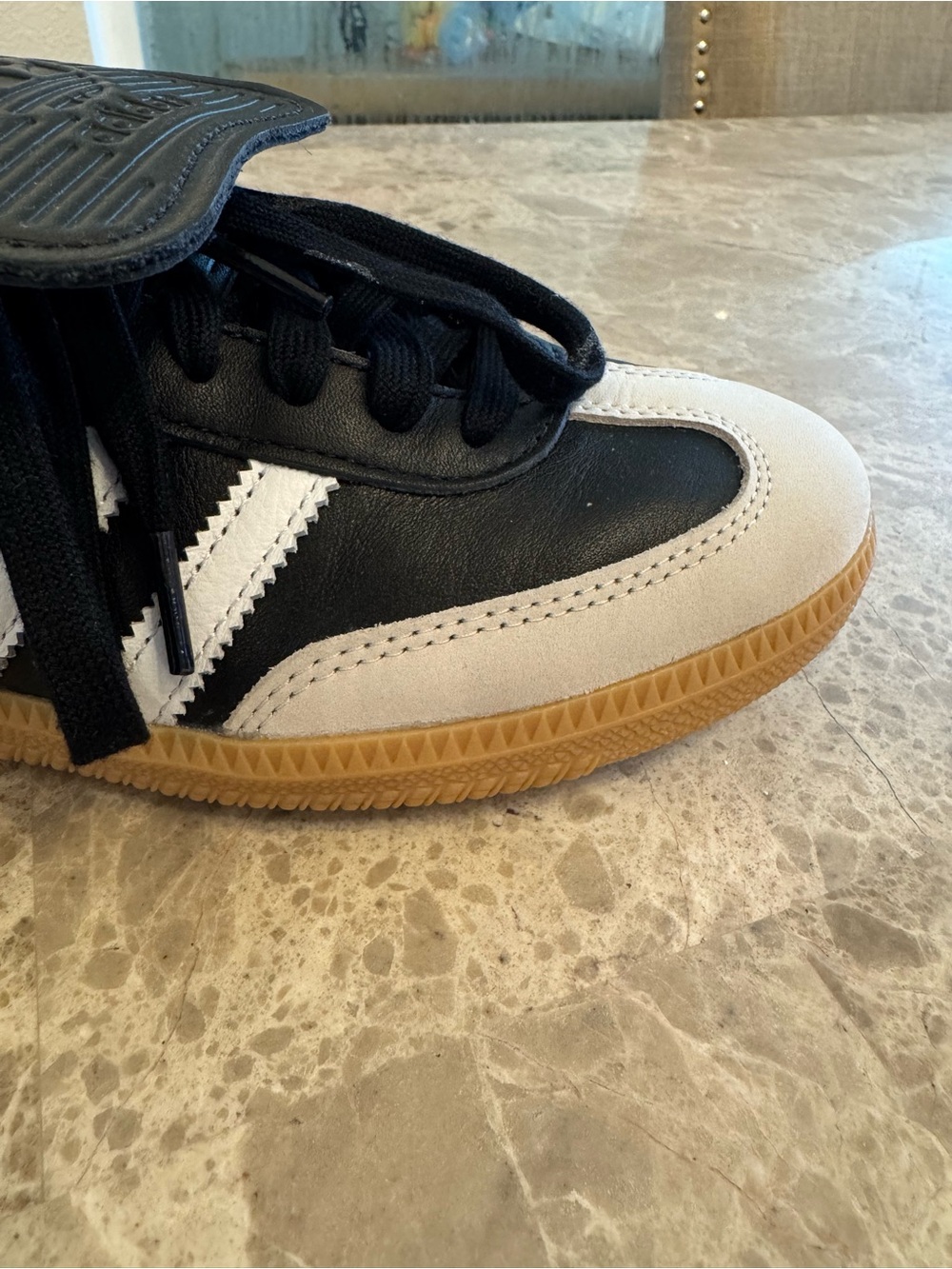 adidas Samba Long Tongue Shoes Core Black White Cloud Gold Metallic M 6.5/W 7.5 - Picture 11 of 15
